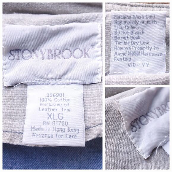 Vintage Denim Chore Barn Coat XL FLAW Cotton Blue Jean Jacket Heavyweight - Picture 4 of 12